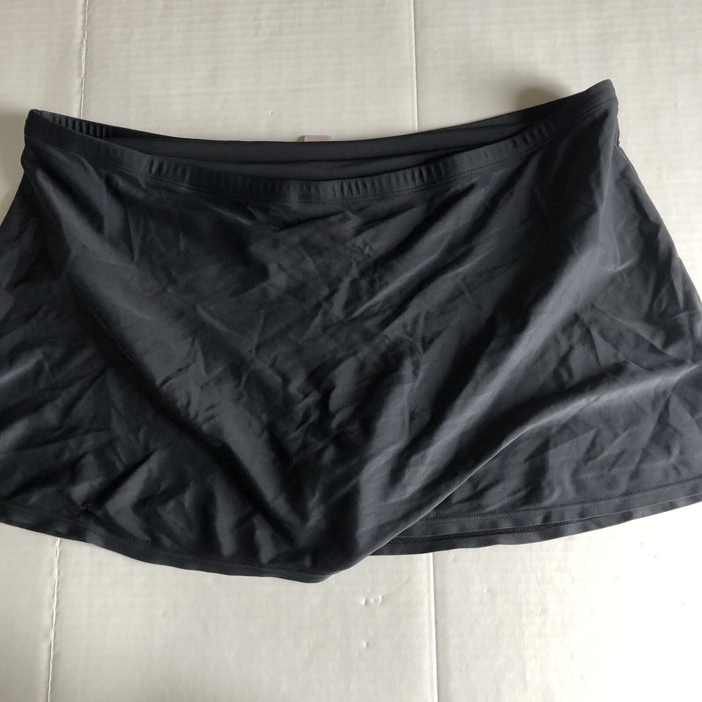 Tropical Escape Black Swim Bottom Skirt Women's 20W A2565